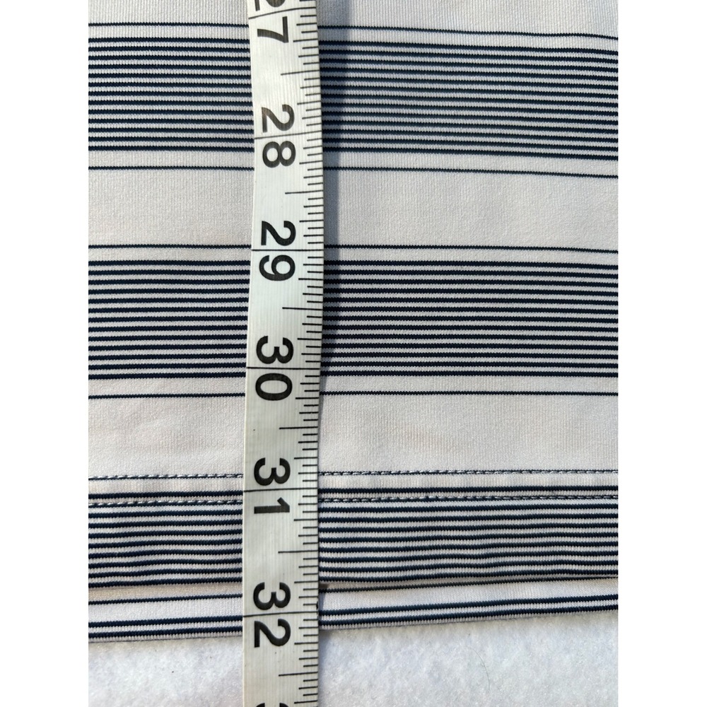 Under Armour Mens 2XL HeatGear Striped Polo Shirt White Navy Blue Loose Fit - Picture 4 of 8